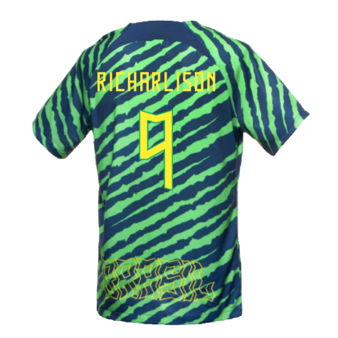 2022-2023 Brazil Pre-Match Football Shirt (Green) (Richarlison 9)