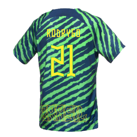 2022-2023 Brazil Pre-Match Football Shirt (Green) (Rodrygo 21)