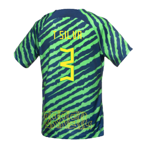 2022-2023 Brazil Pre-Match Football Shirt (Green) (T Silva 3)