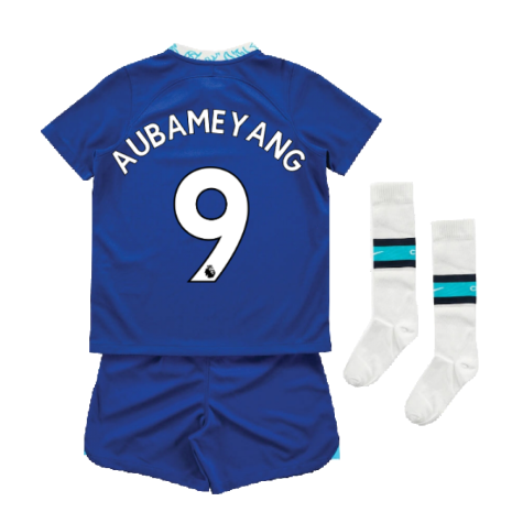 2022-2023 Chelsea Little Boys Home Mini Kit (AUBAMEYANG 9)