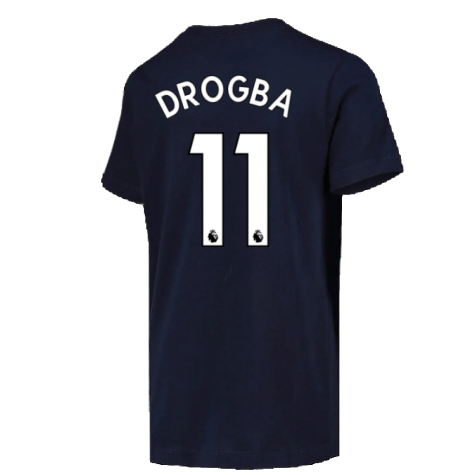 2022-2023 Chelsea Swoosh Tee (Navy) - Kids (DROGBA 11)