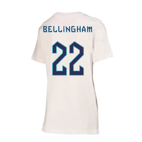 2022-2023 England Crest Tee (White) - Kids (Bellingham 22)