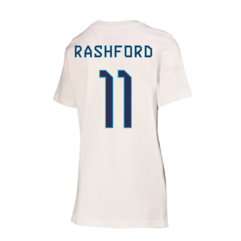2022-2023 England Crest Tee (White) - Kids (Rashford 11)