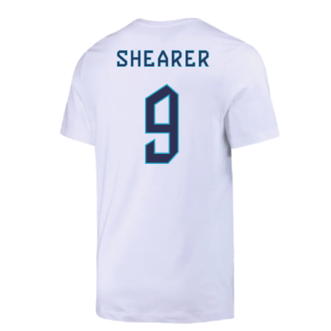 2022-2023 England Crest Tee (White) (Shearer 9)