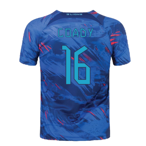 2022-2023 England Pre-Match Training Shirt (Blue) (Coady 16)