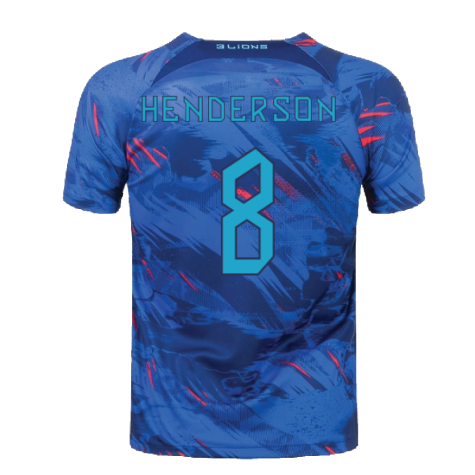2022-2023 England Pre-Match Training Shirt (Blue) (Henderson 8)