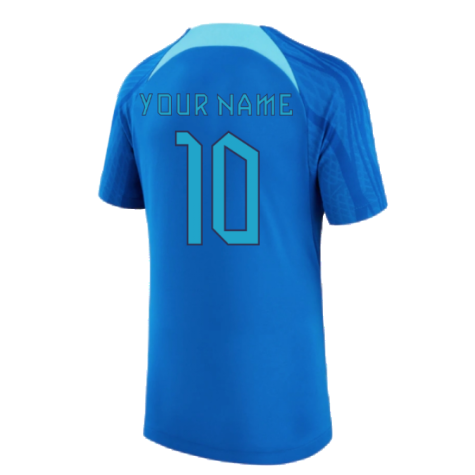 2022-2023 England Strike Dri-FIT Training Shirt (Blue) (Your Name)