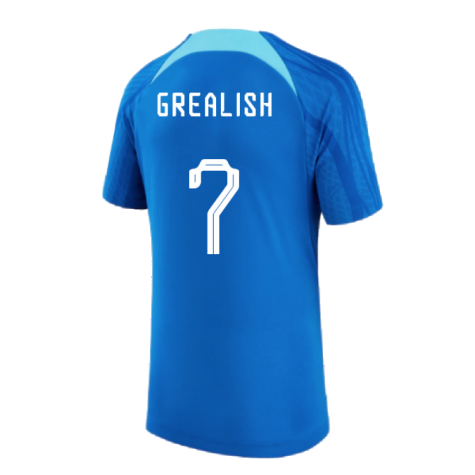 2022-2023 England Strike Training Shirt (Blue) - Kids (Grealish 7)