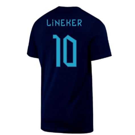 2022-2023 England Three Lions Swoosh Tee (Navy) (Lineker 10)