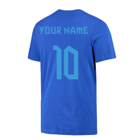 2022-2023 England Three Lions Tee (Blue) (Your Name)