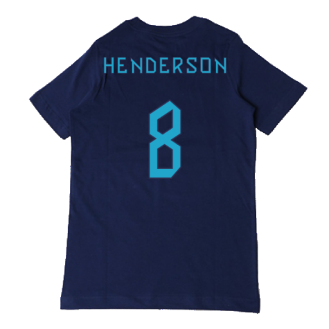 2022-2023 England Three Lions Tee (Navy) - Kids (Henderson 8)