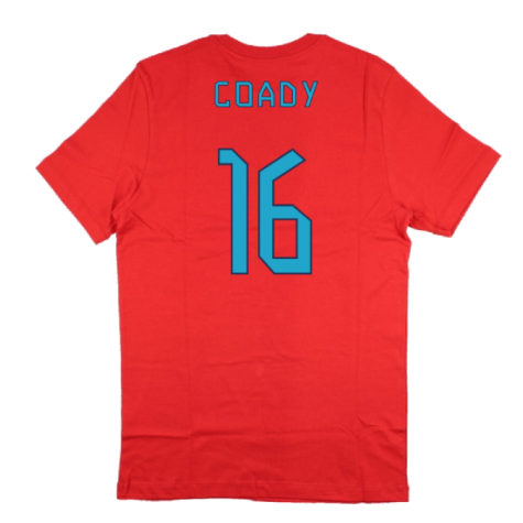 2022-2023 England World Cup Crest Tee (Red) (Coady 16)