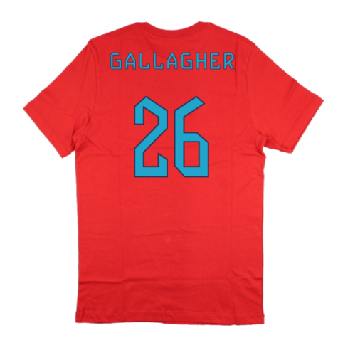 2022-2023 England World Cup Crest Tee (Red) (Gallagher 26)