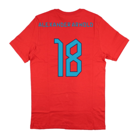 2022-2023 England World Cup Crest Tee (Red) - Kids (Alexander Arnold 18)