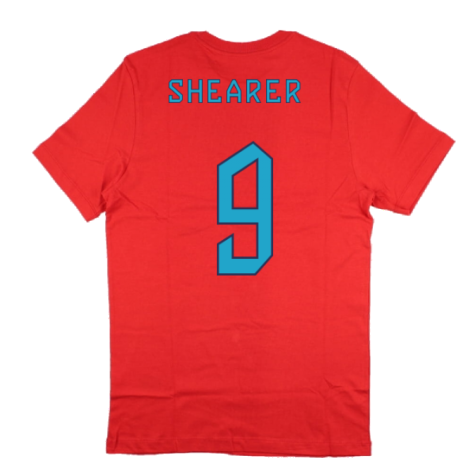 2022-2023 England World Cup Crest Tee (Red) - Kids (Shearer 9)