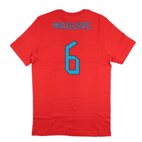 2022-2023 England World Cup Crest Tee (Red) (Maguire 6)