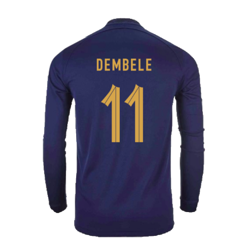 2022-2023 France Home Long Sleeve Shirt (Dembele 11)