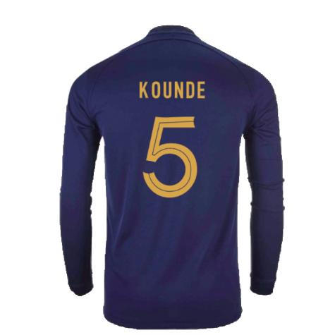 2022-2023 France Home Long Sleeve Shirt (Kounde 5)