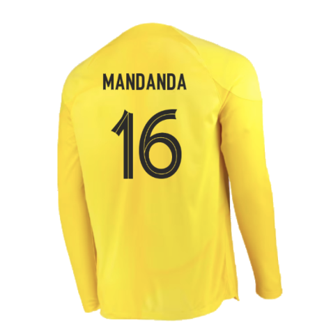 2022-2023 France LS Goalkeeper Shirt (Yellow) (Mandanda 16)