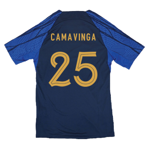 2022-2023 France Strike Dri-Fit Training Shirt (Navy) (Camavinga 25)