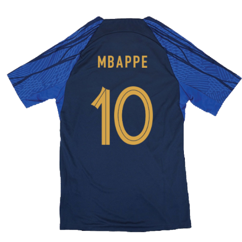 2022-2023 France Strike Dri-Fit Training Shirt (Navy) (Mbappe 10)