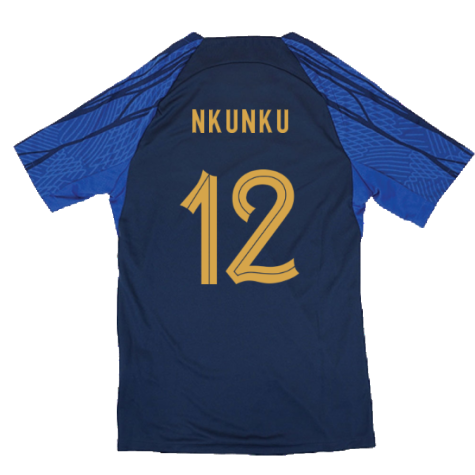 2022-2023 France Strike Dri-Fit Training Shirt (Navy) (Nkunku 12)