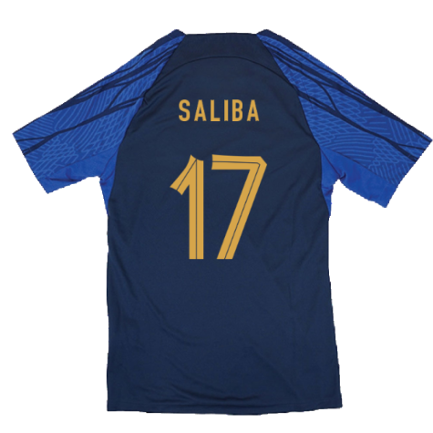 2022-2023 France Strike Dri-Fit Training Shirt (Navy) (Saliba 17)