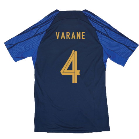 2022-2023 France Strike Dri-Fit Training Shirt (Navy) (Varane 4)