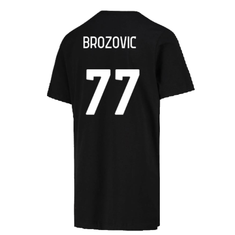 2022-2023 Inter Milan Crest T-Shirt (Black) (BROZOVIC 77)