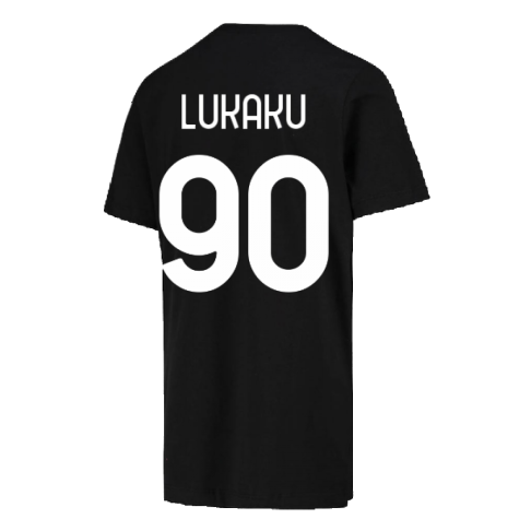 2022-2023 Inter Milan Crest Tee (Black) (LUKAKU 90)