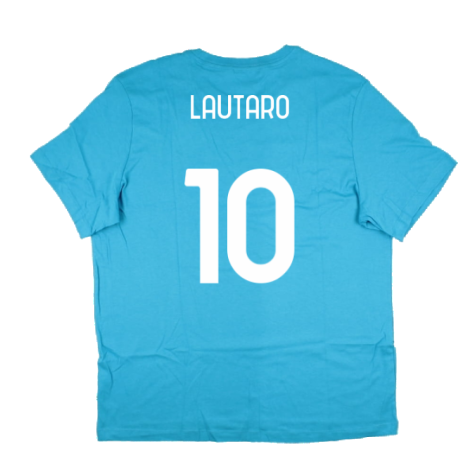 2022-2023 Inter Milan Swoosh Tee (Blue) (LAUTARO 10)