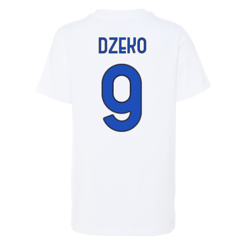 2022-2023 Inter Milan Swoosh Tee (White) - Kids (DZEKO 9)