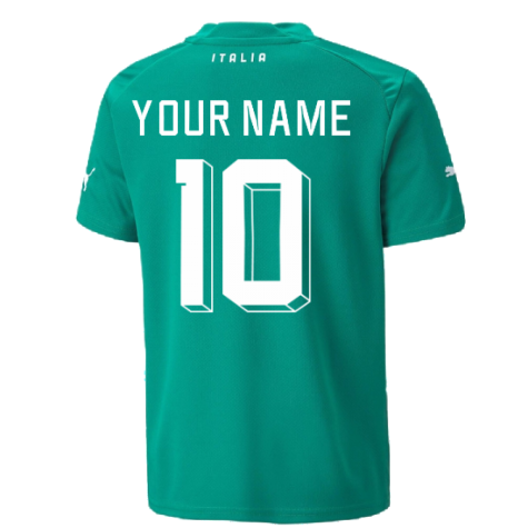 2022-2023 Italy Goalkeeper Shirt (Green) - Kids (Your Name)