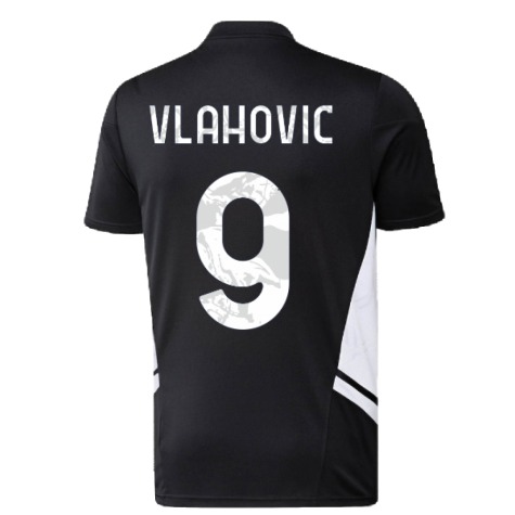 2022-2023 Juventus Training Shirt (Black) (VLAHOVIC 9)