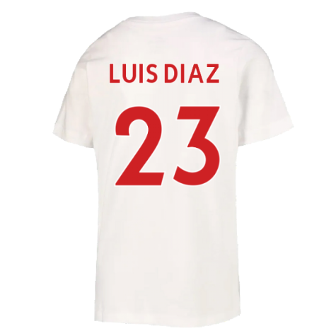 2022-2023 Liverpool Crest Tee (White) (LUIS DIAZ 23)