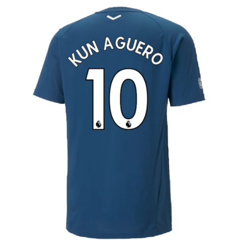 2022-2023 Man City Casuals Tee (Blue) (KUN AGUERO 10)