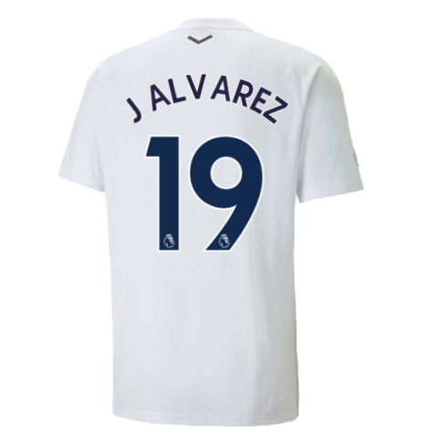 2022-2023 Man City Casuals Tee (White) (J ALVAREZ 19)