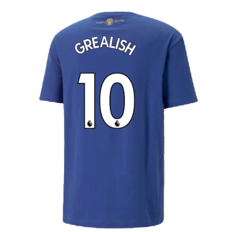 2022-2023 Man City Chinese New Year Graphic Tee (Blue) (Grealish 10)