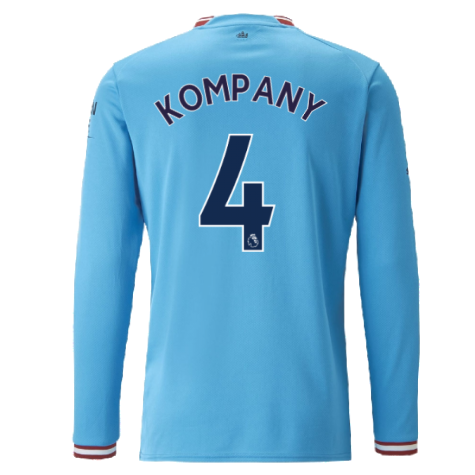 2022-2023 Man City Long Sleeve Home Shirt (KOMPANY 4)