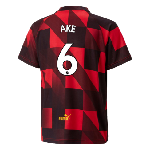 2022-2023 Man City Pre-Match Jersey (Red) - Kids (Ake 6)