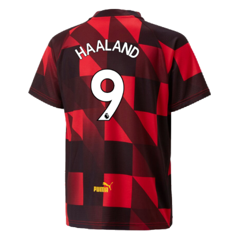 2022-2023 Man City Pre-Match Jersey (Red) - Kids (Haaland 9)