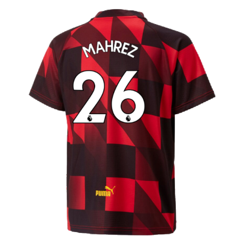 2022-2023 Man City Pre-Match Jersey (Red) - Kids (Mahrez 26)