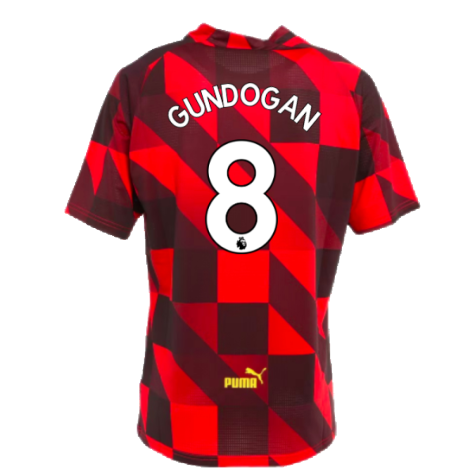 2022-2023 Man City Pre-Match Jersey (Tango Red) (GUNDOGAN 8)