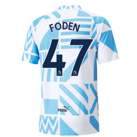 2022-2023 Man City Pre-Match Jersey (White) (FODEN 47)