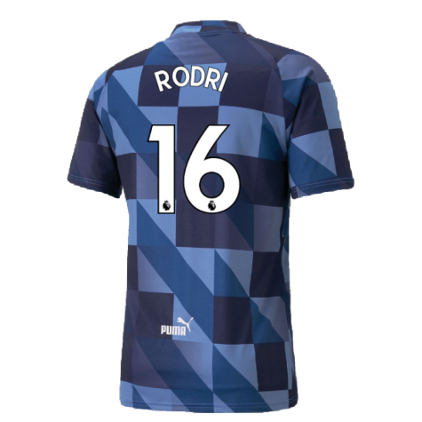 2022-2023 Manchester City Pre-Match Jersey (Blue-Navy) (Rodri 16)