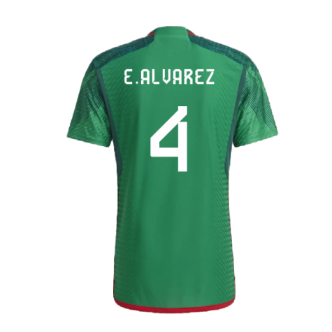 2022-2023 Mexico Authentic Home Shirt (E.ALVAREZ 4)