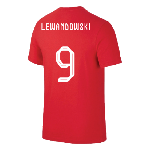 2022-2023 Poland World Cup Crest Tee (Red) (Lewandowski 9)