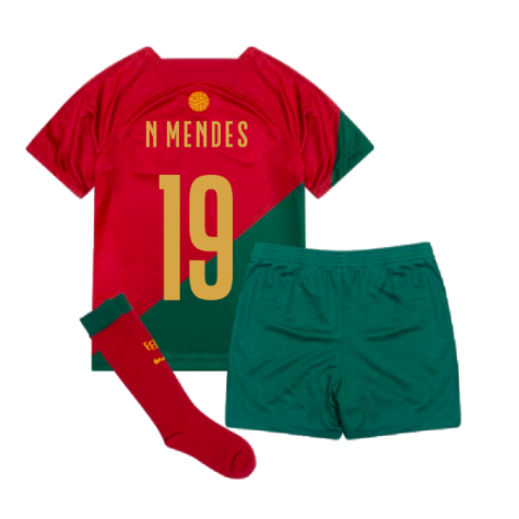 2022-2023 Portugal Home Mini Kit (N Mendes 19)