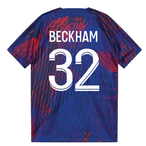 2022-2023 PSG Pre-Match Football Top (Blue) (BECKHAM 32)