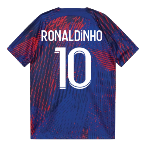 2022-2023 PSG Pre-Match Football Top (Blue) (RONALDINHO 10)